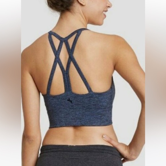 JoyLab Women's Longline Brushed Jersey Slate Blue Heather yoga top & leggings - Picture 4 of 9